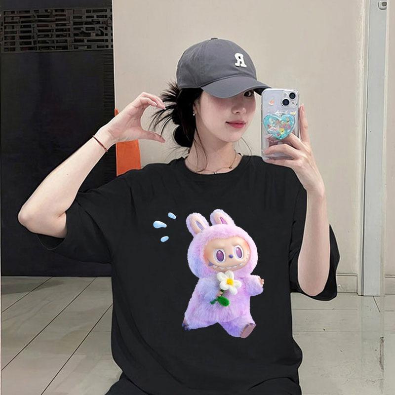 Damenbekleidung | Großes T-Shirt labubu Mode lässiges Oberteil