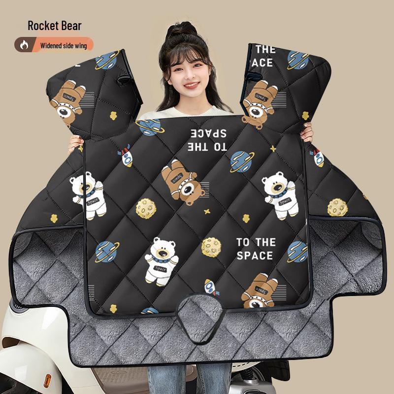 Univerzální celoroční protiprůvanová přikrývka na čelní sklo pro elektromobily a motocykly - Zesílená, Vodotěsná, Bavlněná výplň pro zimní ochranu