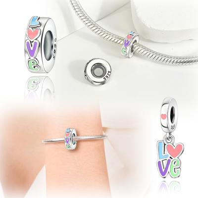 Charms Plata Love Charm Valentine'S Day Gifts Copper Plated For Charms Copper Plated Original Bracelet For Jewelry Making