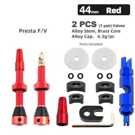 1 Set Tubeless Valve Kit with Wrench CNC Machined Super Light Metal Stem And Caps Replacement 44/60mm MTB