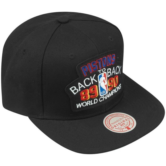Casquette snapback detroit pistons 1889/90 - mitchell &amp; ness - noir - homme