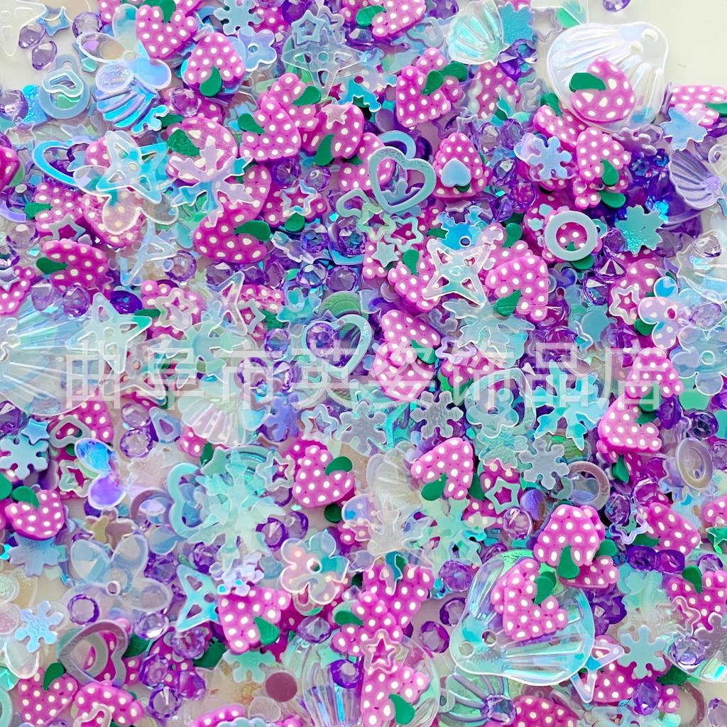 Glitter DIY Resin Filler: Mixed Polymer Clay Shell, Star & Heart Sequins for Nail Art & Toy Decoration