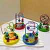 Montessori Wooden Toys Wooden Circles Bead Wire Maze Roller Coaster Toys Kid Educational Wood Puzzles Maze For Children Toy