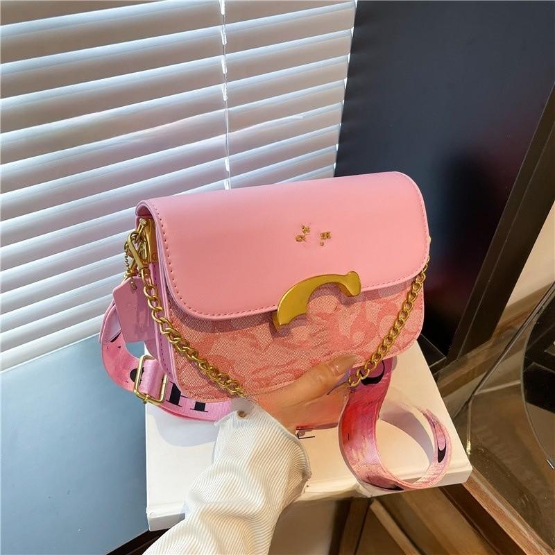 

Strawberry Cherry Women Chic Small Square Shoulder Travel Bag Casual Embroidery Pink