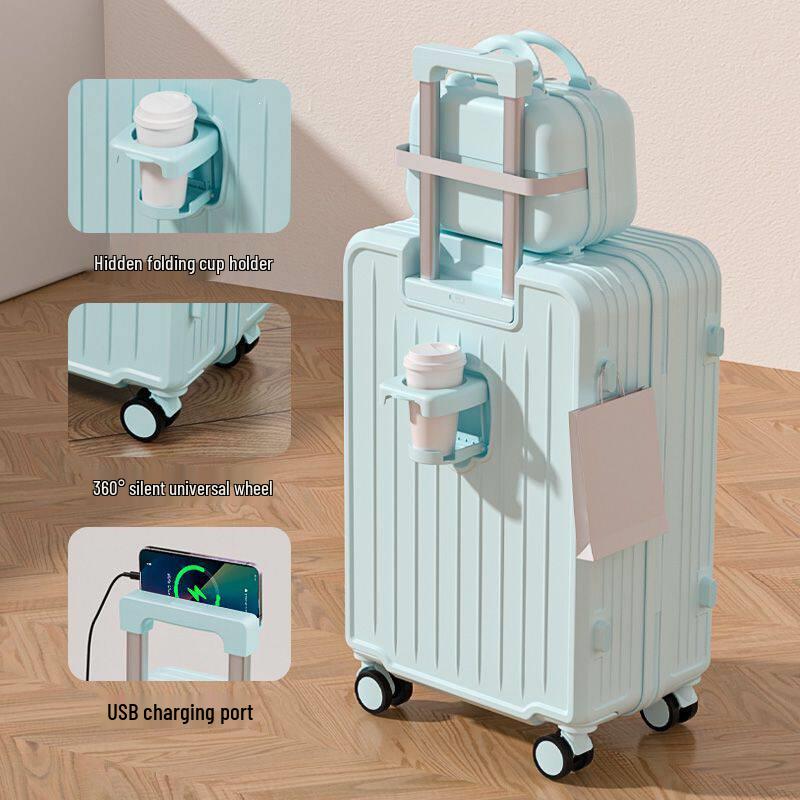 Durable 20-inch Silent Trolley Suitcase for Women and Men