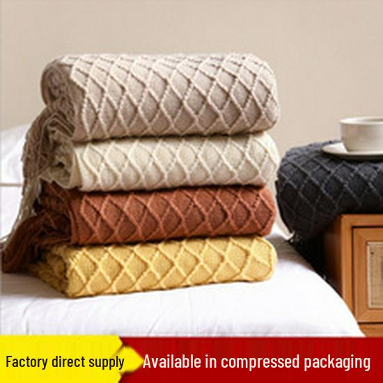 Sofa Throw & Bed Runner - Woven Air Conditioning Shawl for Summer Naps