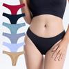 Women's Breathable Solid Color Cotton Thong - Large Size Sexy Sports Underwear