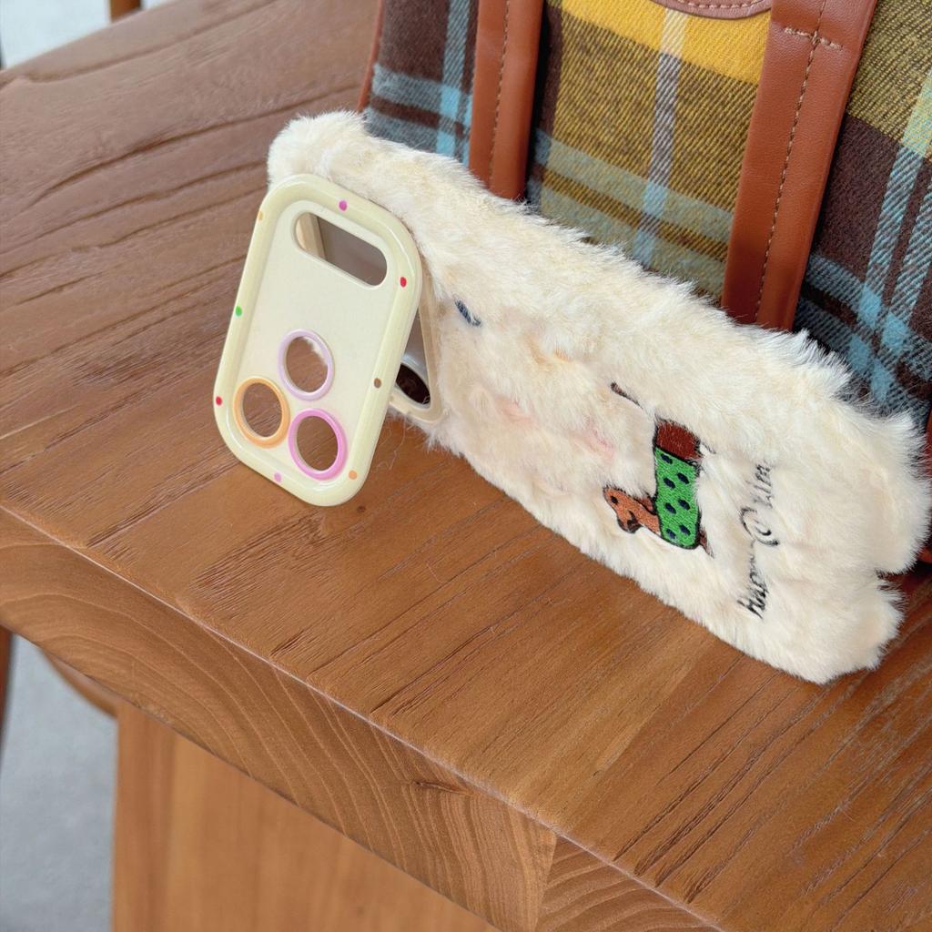 Cute Dachshund for iPhone17 Mobile Phone Case Apple 16promax Plush 15 Warm Winter 13 Protective Case 14