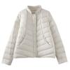 Stand-up Collar Thin Down Jacket Women's Autumn and Winter New Loose Warm White Duck Down Light Literary and Retro Coat