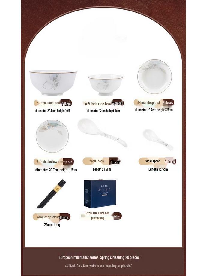 Mode Lanka Light Luxury 20-Piece Ceramic Dinnerware Set