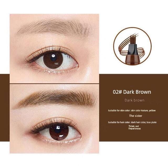 SUAKE Water Eyebrow Pencil Native Four-Head Fork Wild Eyebrow Artificial Durable Waterproof and Sweatproof Nature Vivid Non-Decolorizing