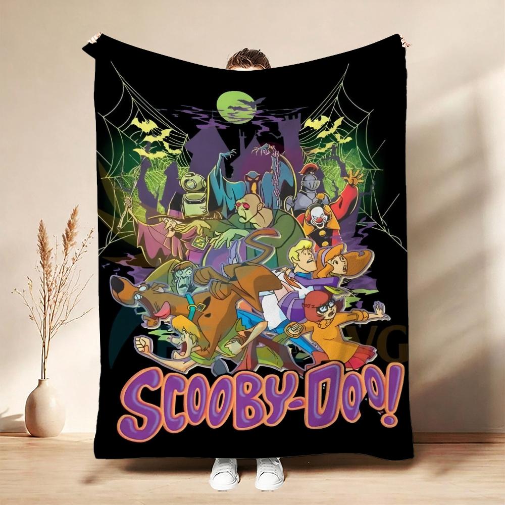 Classic Scoobydoo Spooky Monster Mashup Cartoon Anime Blanket Cozy Comfortable Throw Blanket For Bedroom Sofa Nap Lightweight Home Decor