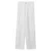 Women Loose Fit White High Waist Flowy Jeans Plus Size Straight Wide Leg Pants Spring Autumn
