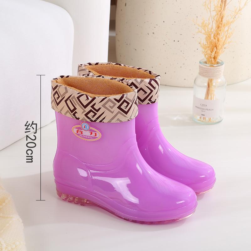 Long rain boots women's fashion rain shoes women's adult no lining high tube waterproof shoes quick-drying rubber shoes summer