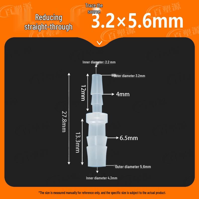 Two-Way Straight Through Plastic Hose Reducer Connector for Fish Tanks