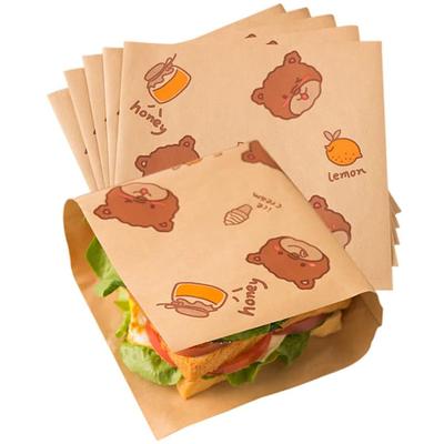 25Pcs Paper Sandwich Bags, Grease-proof Snack Bags Cookie Sleeves, Food Packaging Bags for Bakery