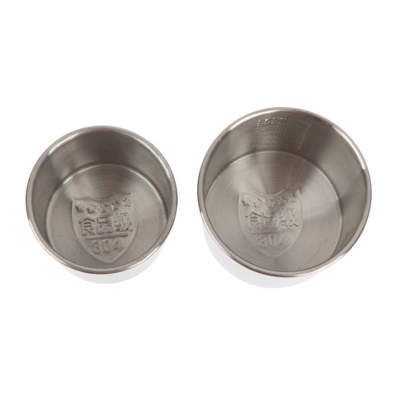 Household 250/350Ml 304 Stainless Steel Measuring Cup Rustproof Anti-Fall Rice Container Cups With Scale Measuring Holder Bar