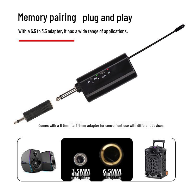 UHF Wireless Lapel Clip Microphone & Headset for Stage Performance and Teacher Amplification