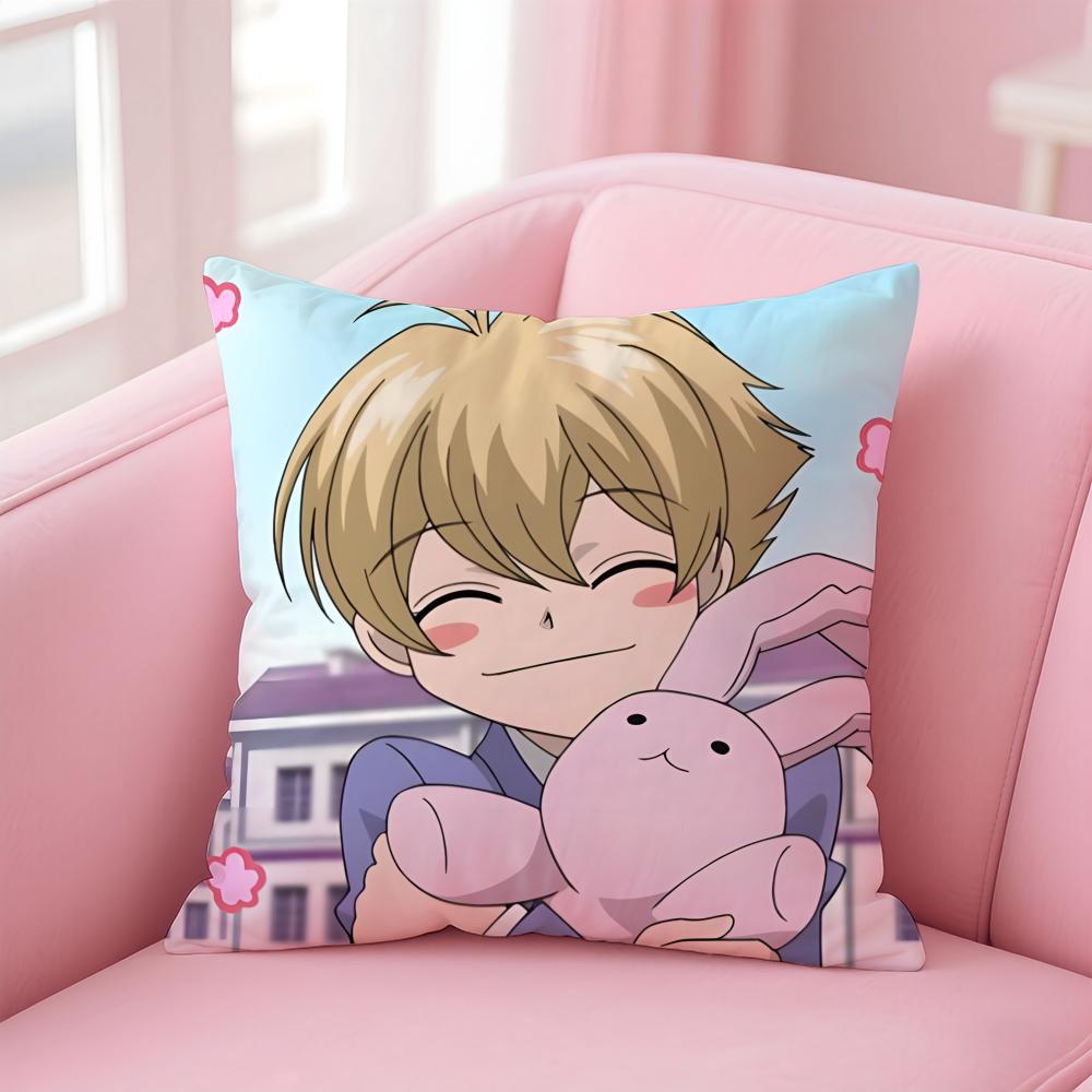 O-Ouran High S-School Host Club Cushion Cover Home & Car Multi-Scene Pillow Cover - Reversible, Soft & Durable For Daily Use