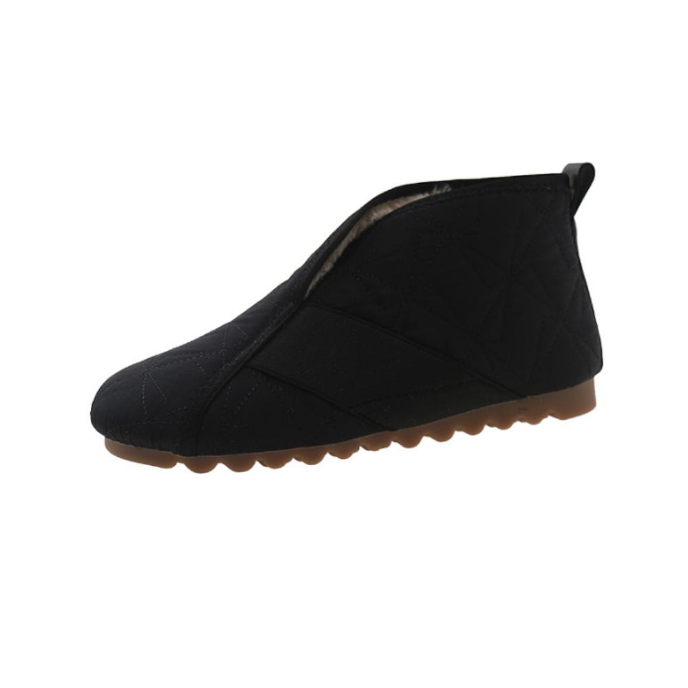 Fashion Winter Flat Ankle Boots Vintage Fashion Women's Snow Boots Waterproof Warm Suede Warm Plush Fashion Women's Casual Cotton Boots