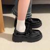 2025 spring and autumn black platform versatile lace-up small leather shoes women's new retro British style Japanese jk single shoes