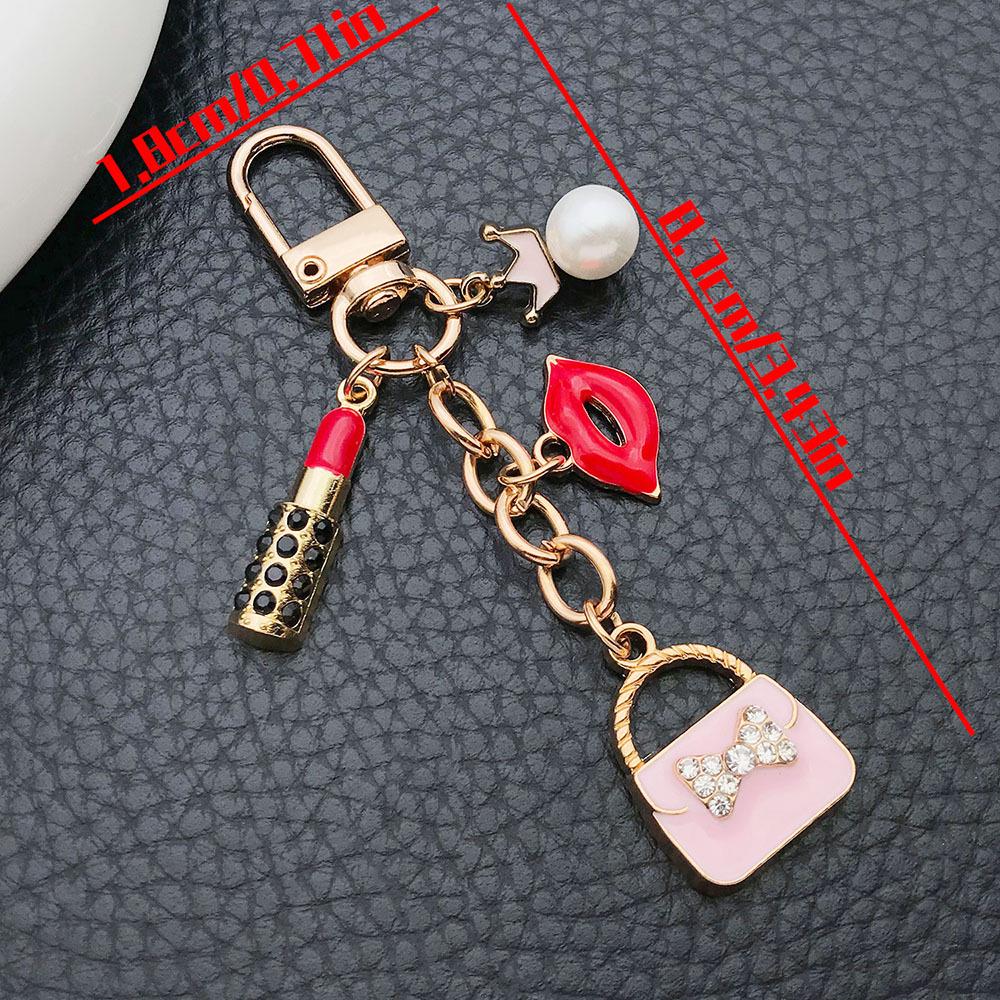 French Style Pearl Coin Purse Bag with Crown Pendant Keychain