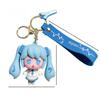  Porte-clés Hatsune Miku aux couleurs vives Figure de fille de dessin animé créative Charm de sac en silicone