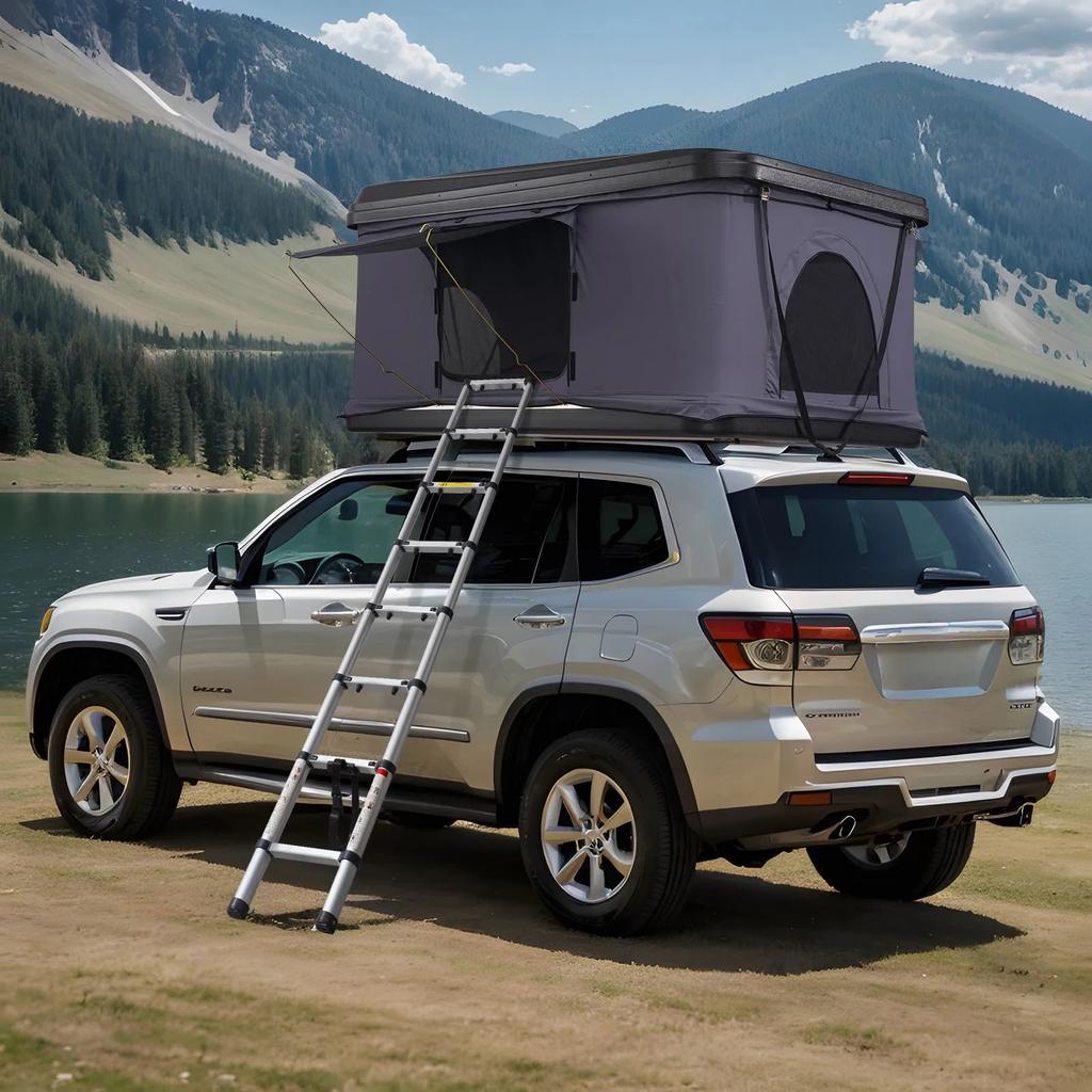 VEVOR Rooftop Tent Hard Shell, Naturnest Rooftop Tent Hardshell for 2-3 Person, Hard Shell Roof Top Tent with Telescopic Ladder Thick Mattress