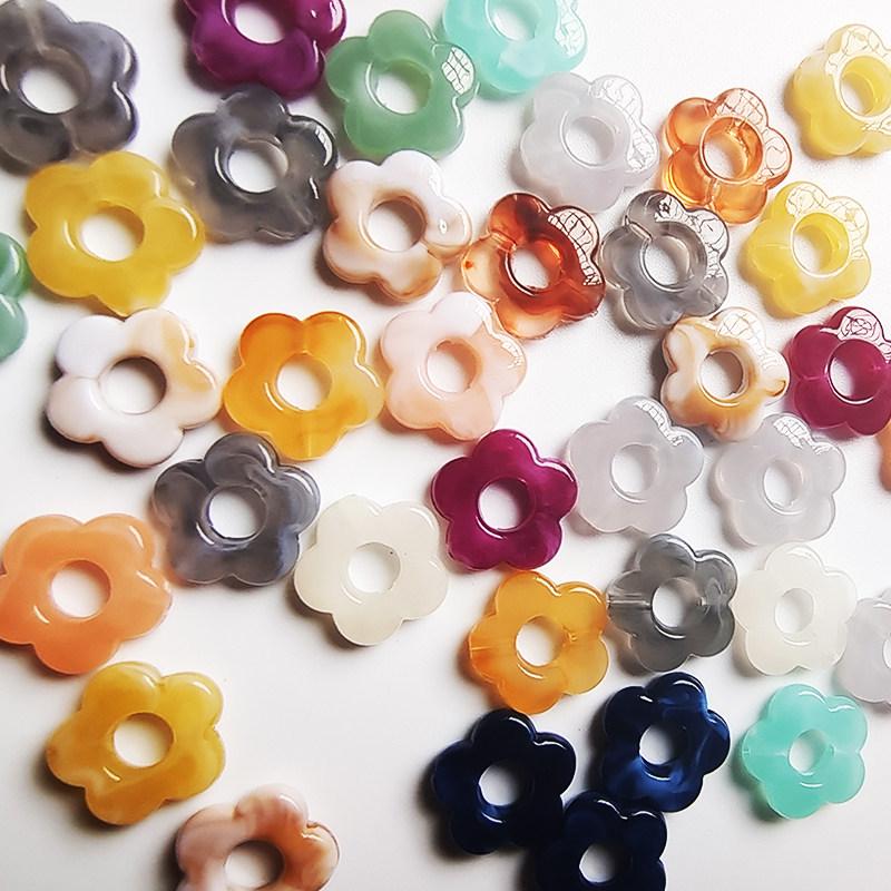 High Gloss Two-Color Acrylic Cloud Flower Beads for DIY Jewelry