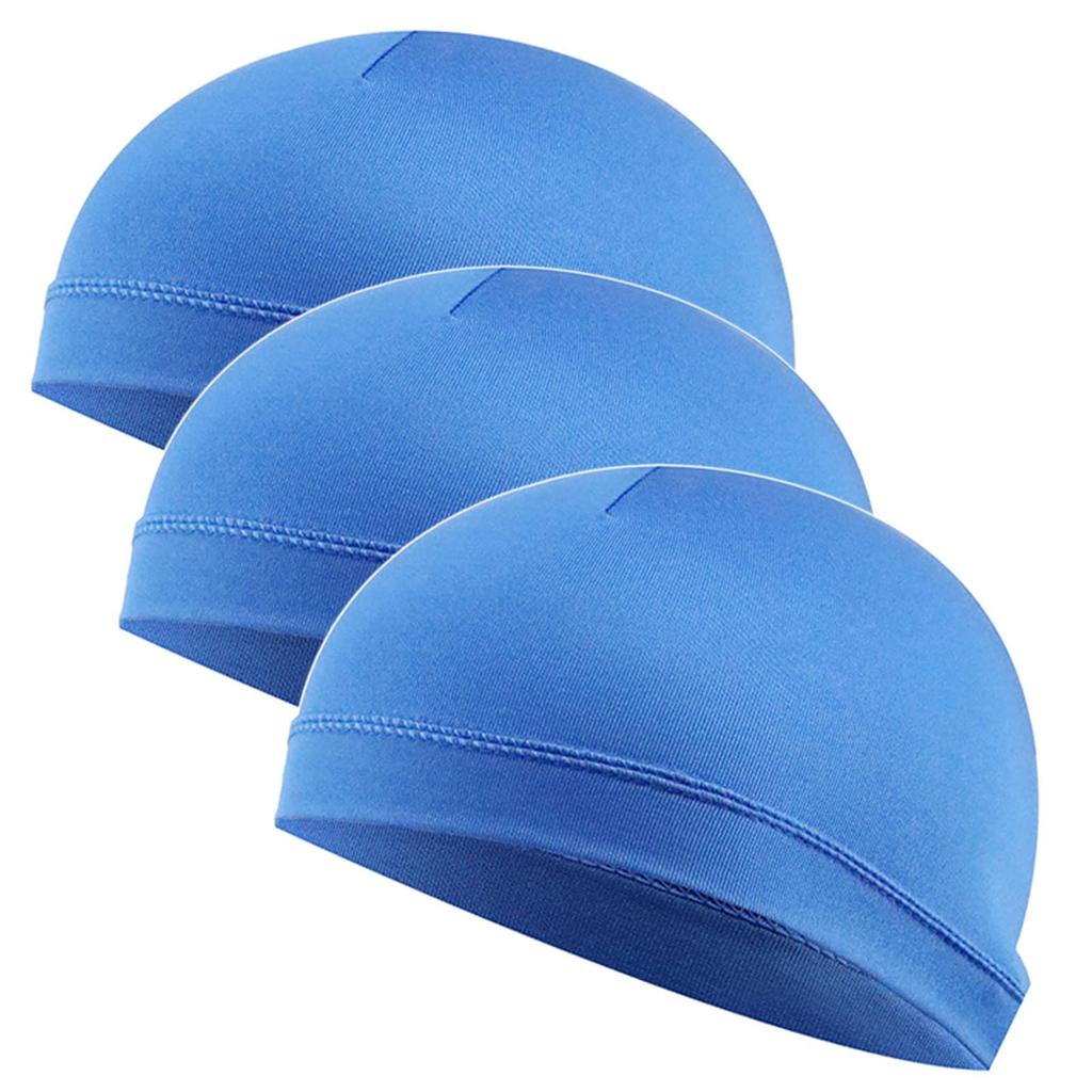 KING BISON Comfortable Inner Cap, Sports, Bike, Sweat Protection, Lightweight, Atama, Cool, Exercise, Fit, Walking, Baseball, 3 Pieces (Blue)