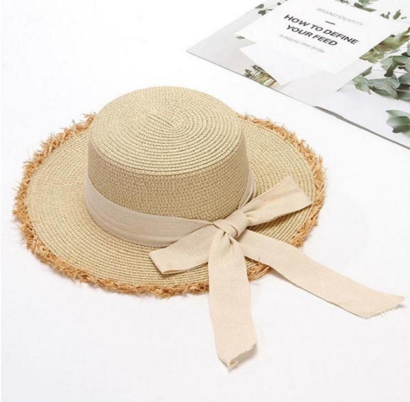 New Tassel Female Lace Bow Bowknot Straw Hat Summer Women Ladies Casual Floppy Sun Hat Ribbon Sunscreen Cap For Beach