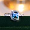Luxury Female Crystal Red Blue Green Rainbow Zircon Stone Engagement Ring Vintage CopperColor Wedding Jewelry For Women