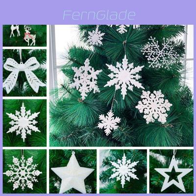Elegant Christmas Tree Pendant Set With Shimmering Reindeer And Snowflake Baubles