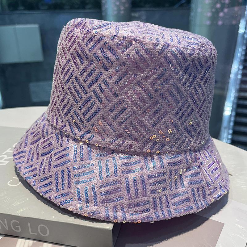 

Летняя красочная шляпа женская универсальная полосатая шляпа-ведро с пайетками для путешествий на открытом воздухе складная шляпа-таз One Size