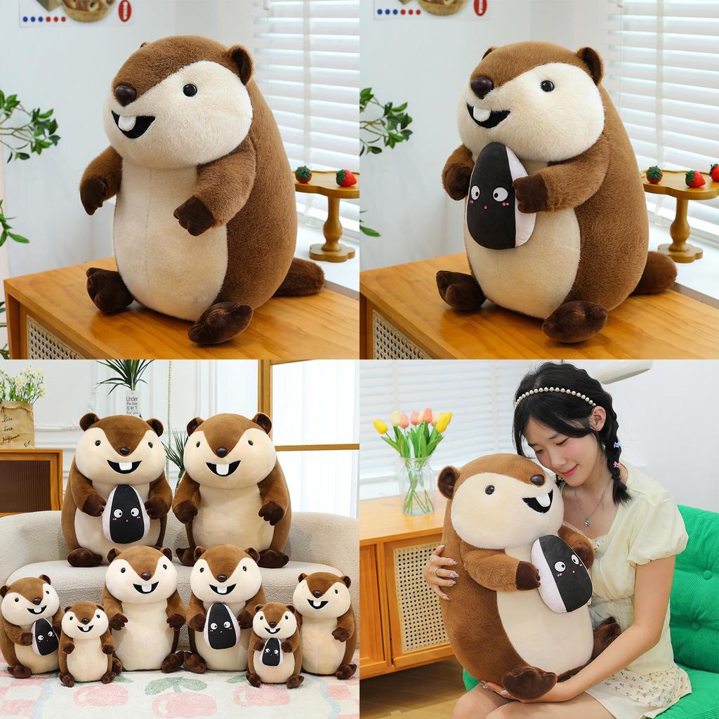 Marmots Plush Toy With Pp Cotton Filling For Kids Birthday Gift And Cozy Decor