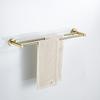 Gold Brushed Stainless Steel Bathroom Set: Towel Rack, Toilet Paper Holder, Storage Shelf, Clothes Hook, No Drill.