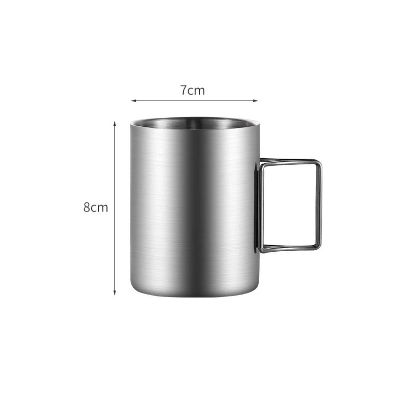 220/300/400ml Stainless Steel Outdoor Beer Cup Portable Foldable Handle Camping Coffee Mug Picnic Water Cups Drinkware