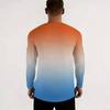 Men Gradient Color Crew Neck Long Sleeve T Shirt Faith Letter Print Casual Daily Wear Top For Spring Autumn