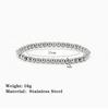 Stainless Steel Elastic Strand Beads Bracelets Bangles For Woman Waterproof Beaded Chain Bracelet 21cm