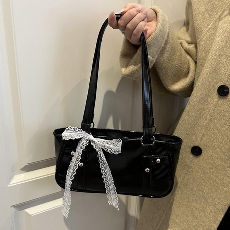 Yogodlns New Fashionable Oil Wax Leather Cylinder Handbag Women's Commuter Crossbody Bag Pure Color Crossbody Bag Retro Style
