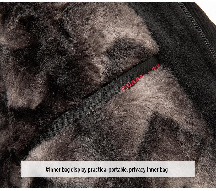 2025 Autumn/Winter Mid-Aged Men's Thick Fleece-Lined Jacket - Loose Fit