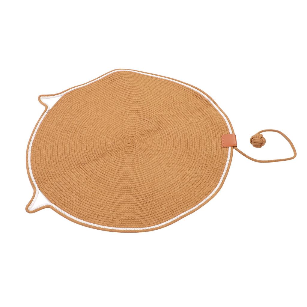 Cat Scratcher Mat 80cm Cotton Rope Protect Furniture Sturdy Round Cat Scratcher Pad with Ball Toy fo