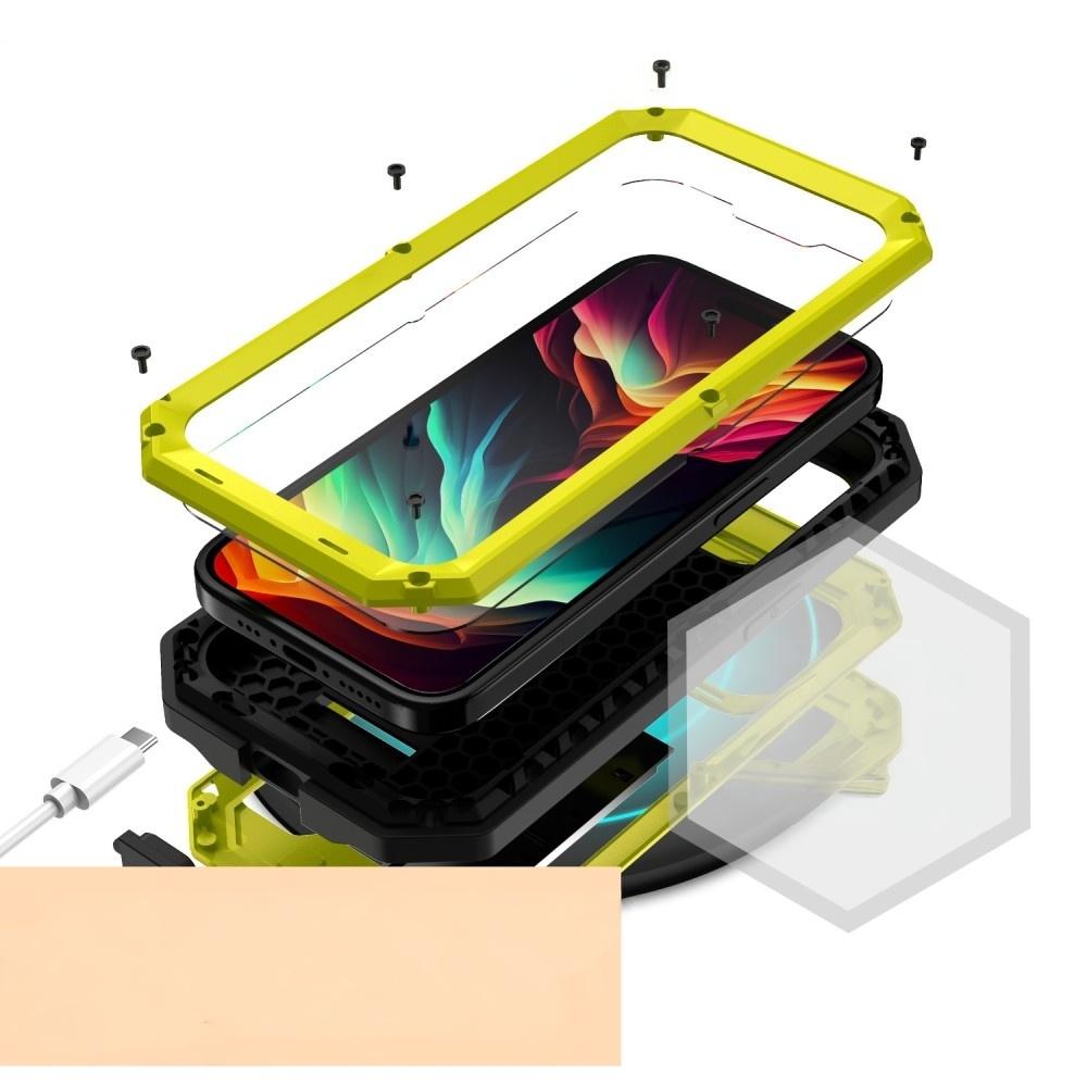 iPhone 15 Pro Max Case, R-JUST CamShield Slide, Rugged, Yellow/Black