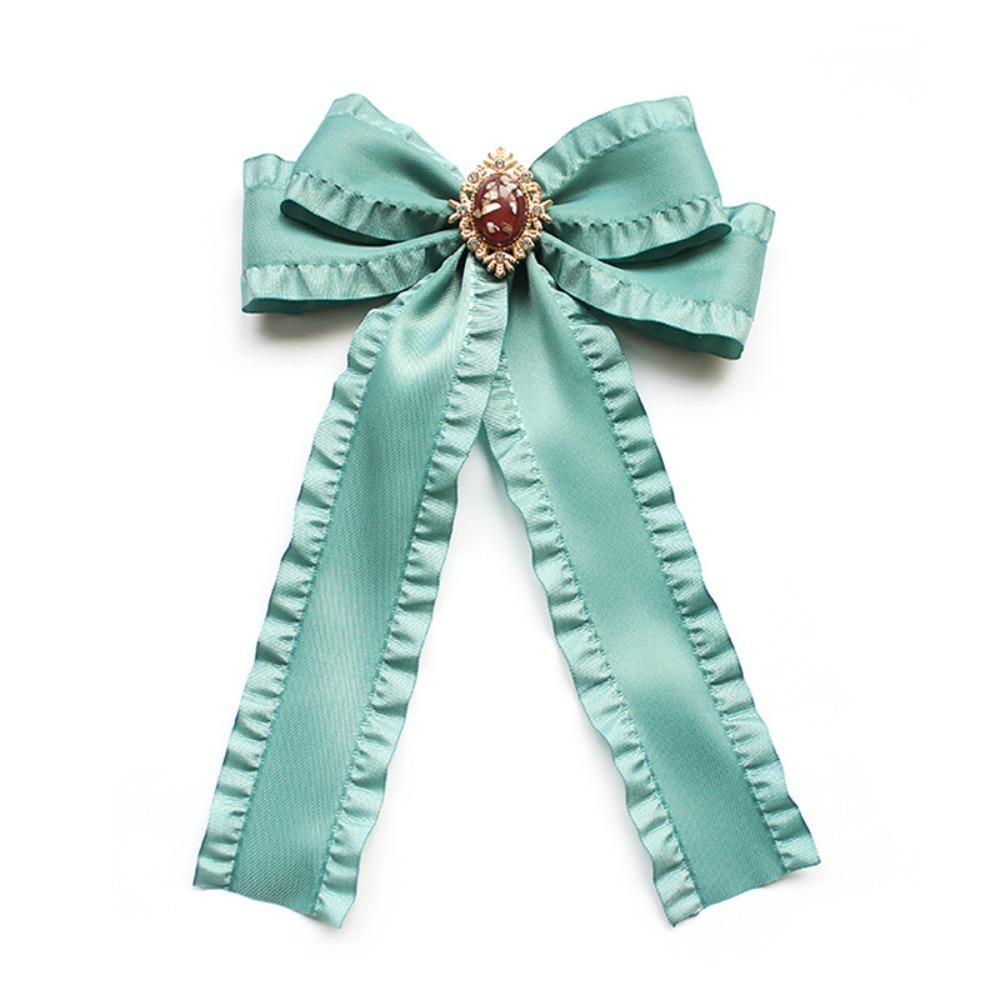 Fabric Bow Tie Detachable Bowknot Brooches Elegant Necktie Shirt Collar Pin  Unisex