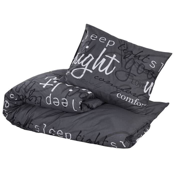VidaXL Ensemble de housse de couette Noir 260x220 cm Coton 136536