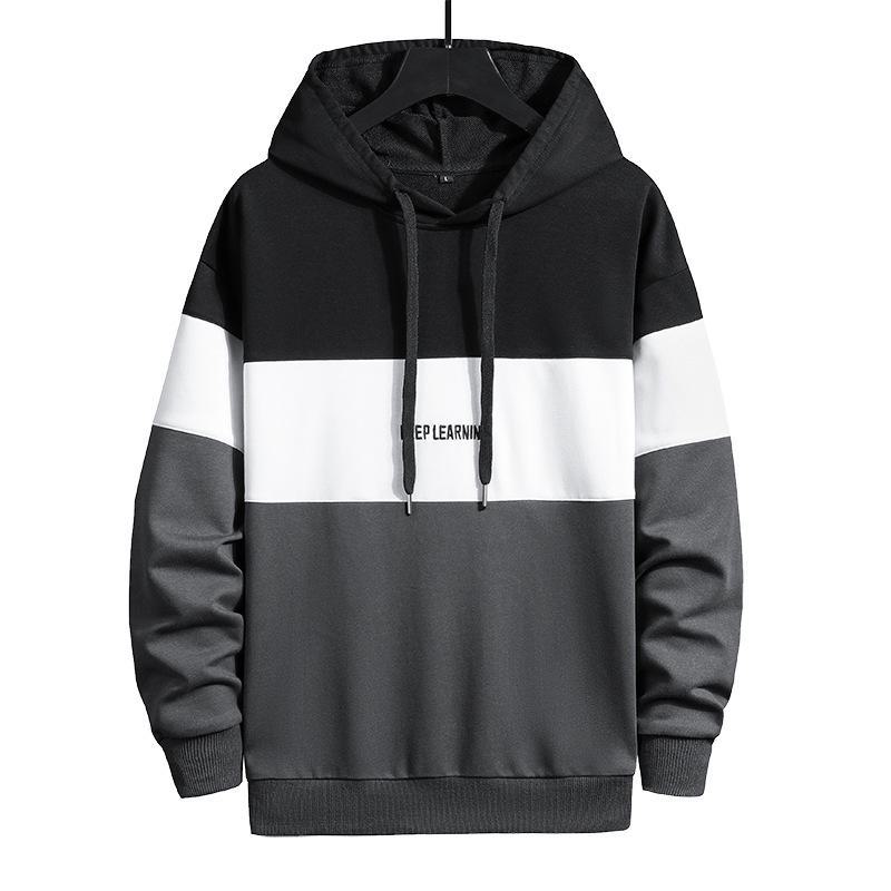 Мужская свободная повседневная толстовка с капюшоном и вышивкой на весну и осень