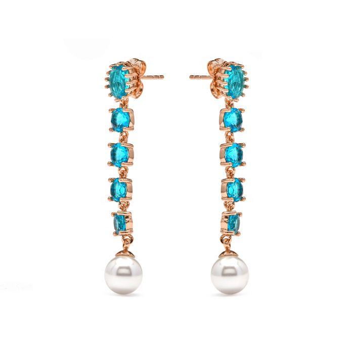 Boucles d'oreilles - LUXENTER - Mawey - Or jaune 18k - Zircon multicolore - Demi-créole 29mm