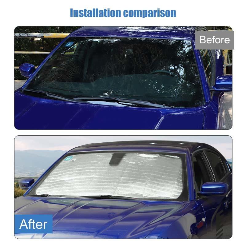 Auto Frontscheiben-Sonnenschutz Fensterblende Faltbare Sonnenblendenabdeckung Passend für Dodge Charger 2011 Aufwärts Autozubehör, 1 Stück
