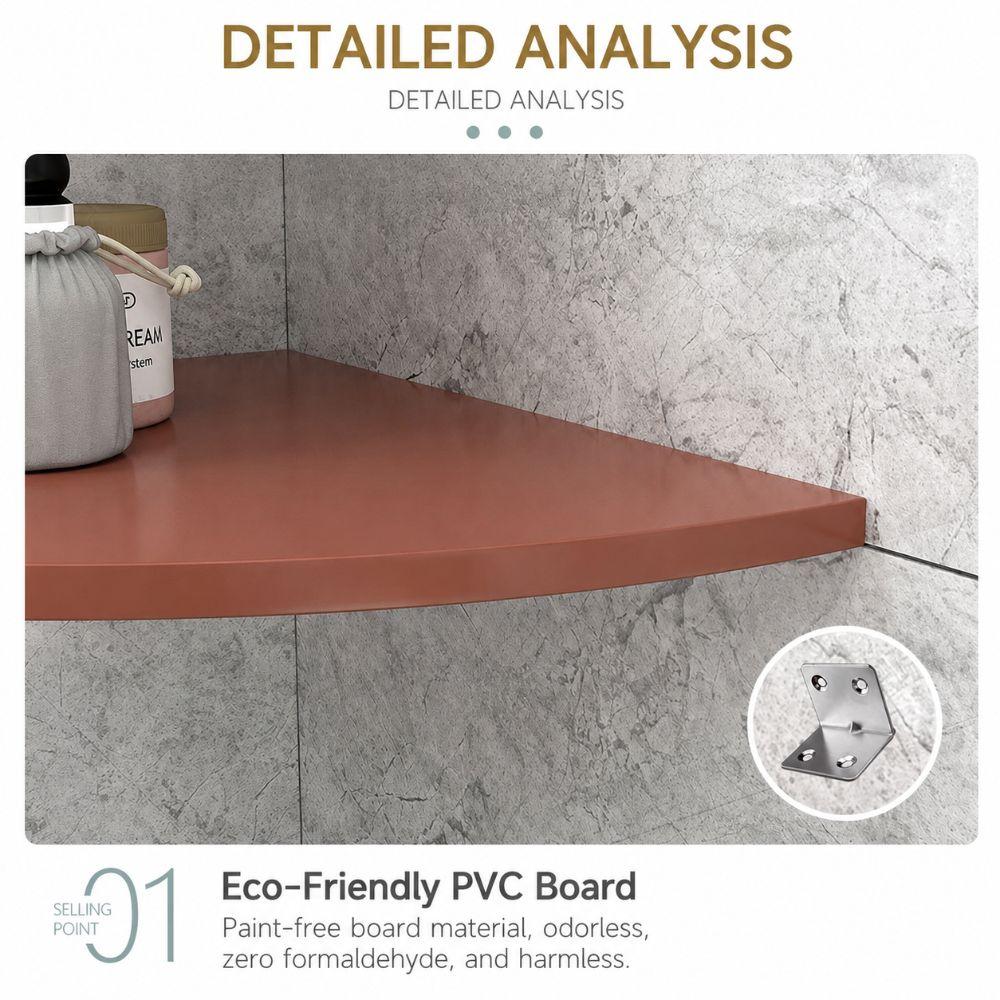 Quarter Circle Home Floating Shelves PVC Wall Corner Storage Rack Floating Corner Shelf Kitchen