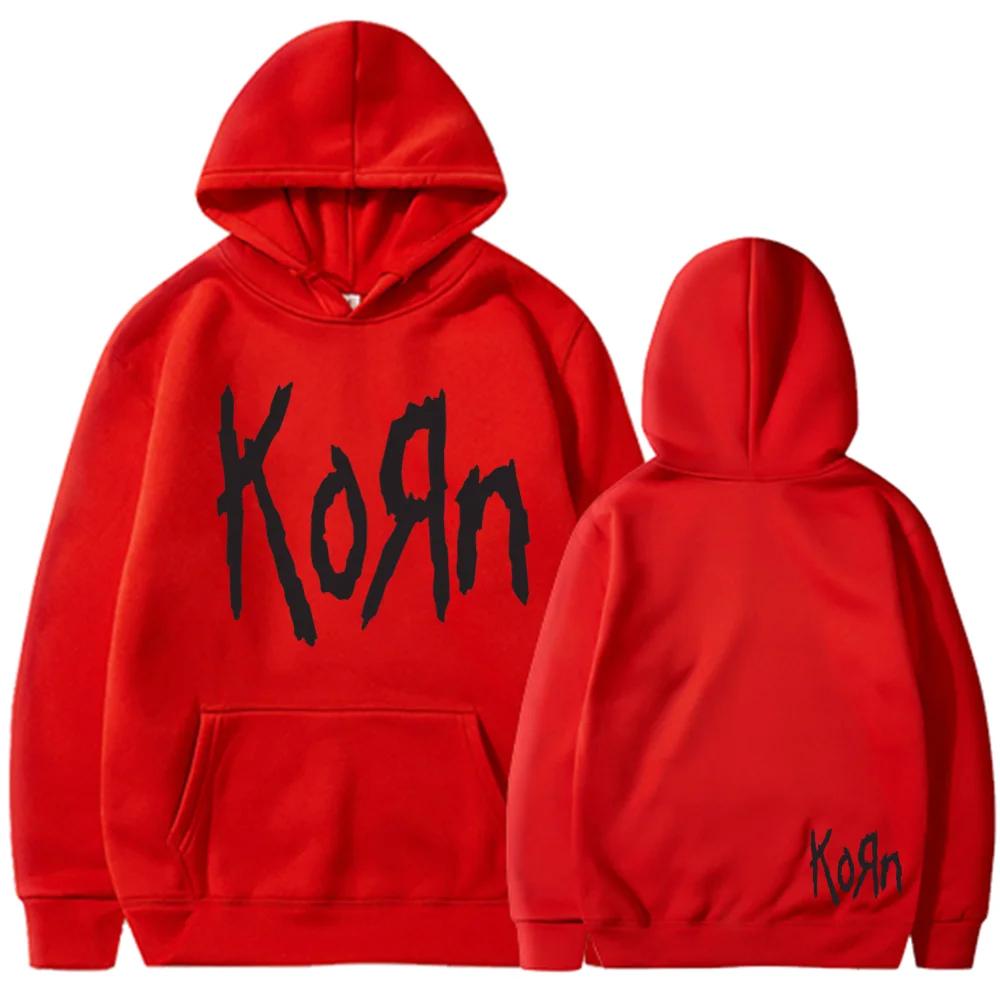 Korn Rock Band Letter Hoodie Men Women Hip Hop Harajuku Hoodies Leisure High Street Sweatshirt Autumn Winter Unisex Sweatshirts